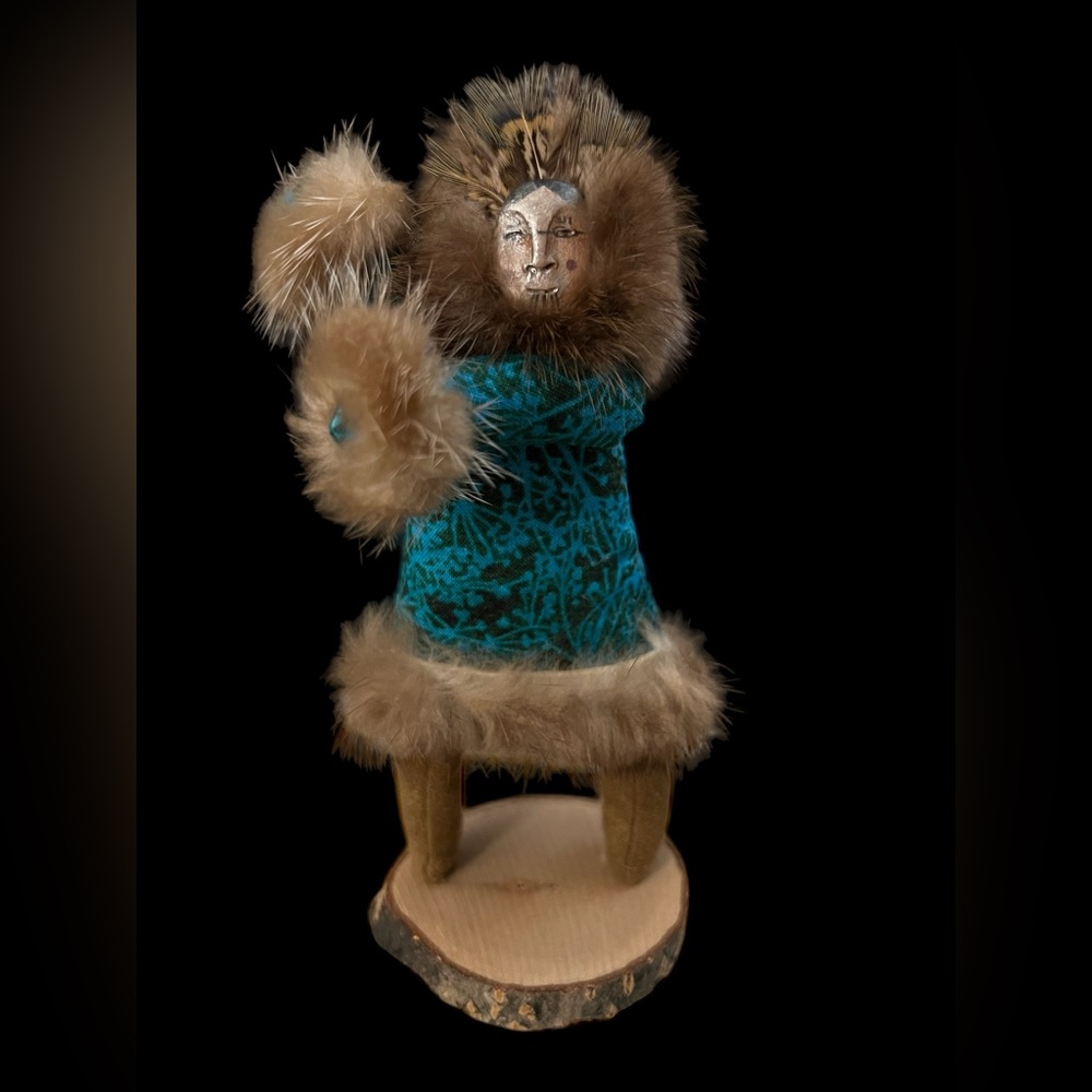 Alaskan Artist Carol Ann Muth “Woman Dancer” Inuit Spirit Dancer Doll Figurine